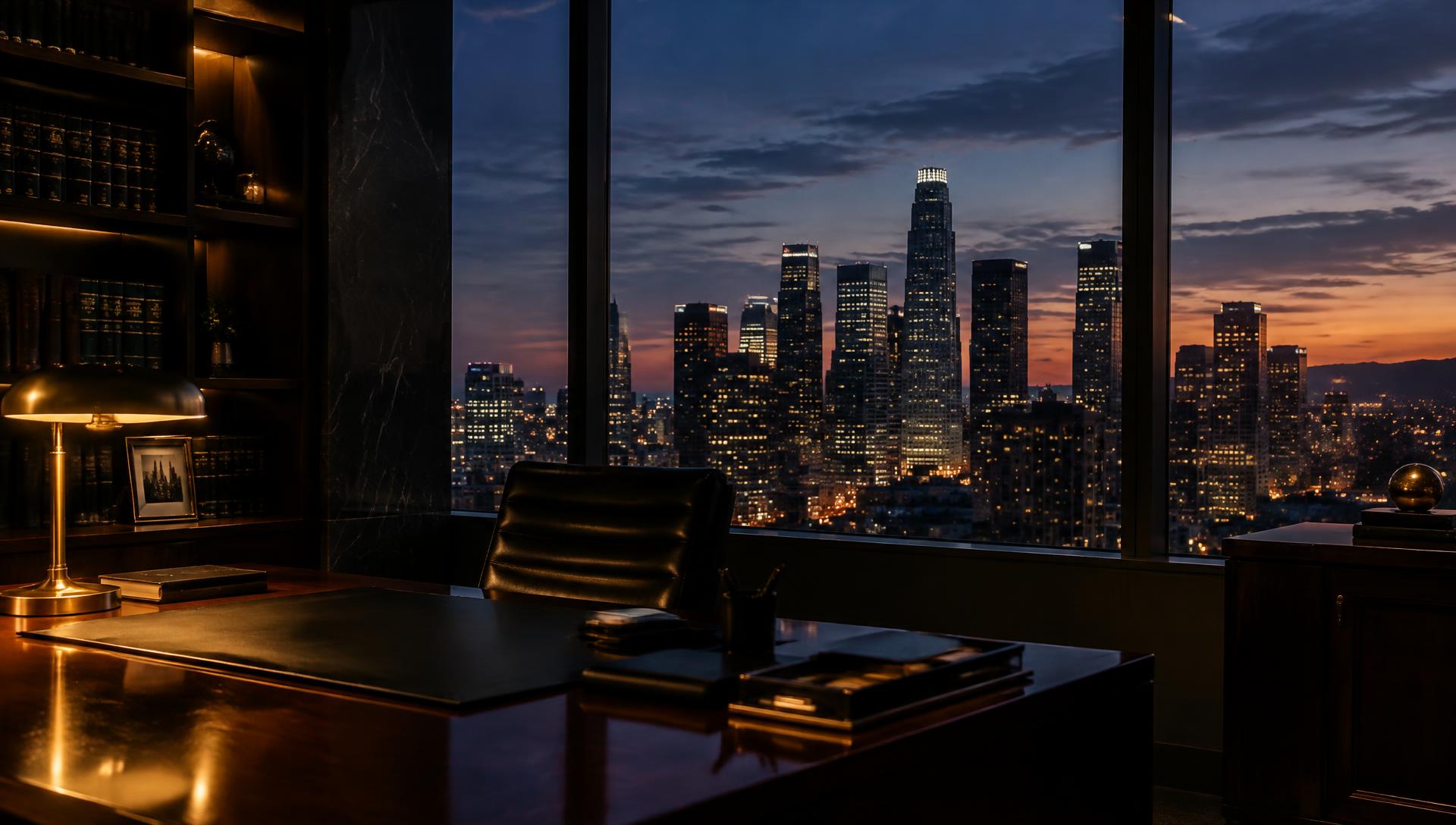Los Angeles skyline from the Shafie Law Group office